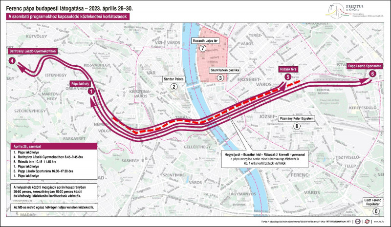 Ferenc pápa Budapesti látogatása - 2023. április 29. Program; helyszínek