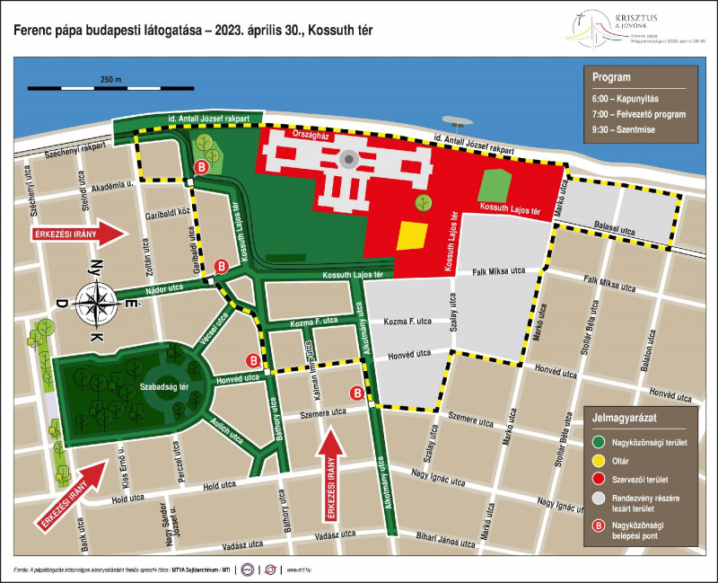 Ferenc pápa Budapesti látogatása - 2023. április 30. Program; helyszínek